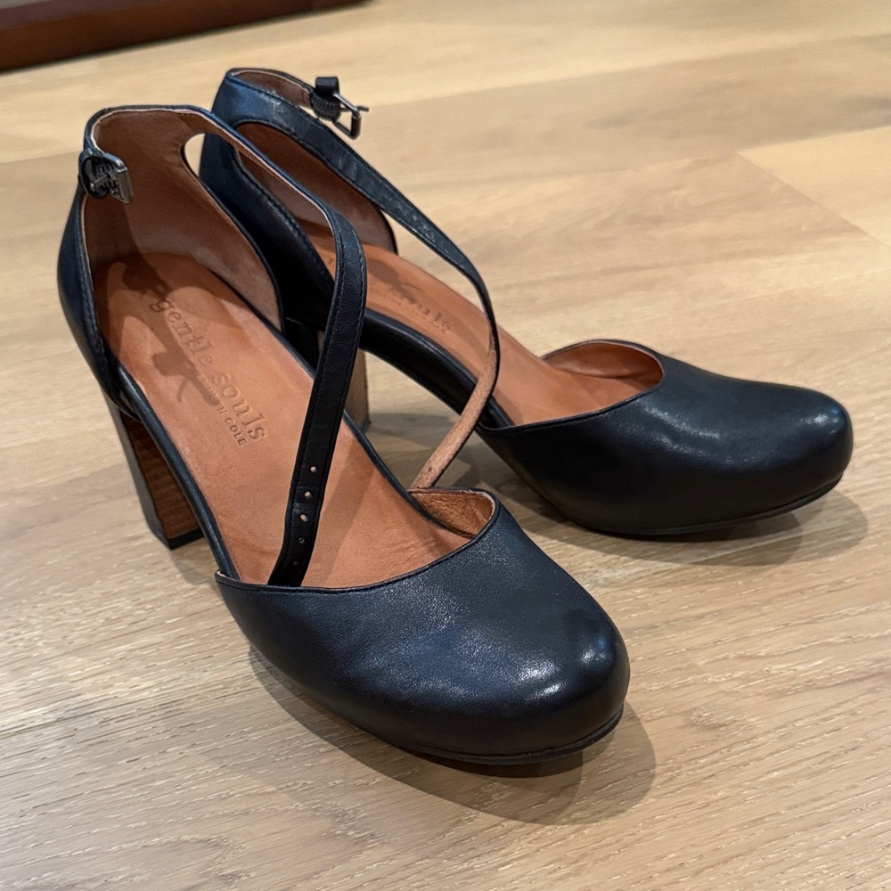 Gentle Souls Black Leather Heels